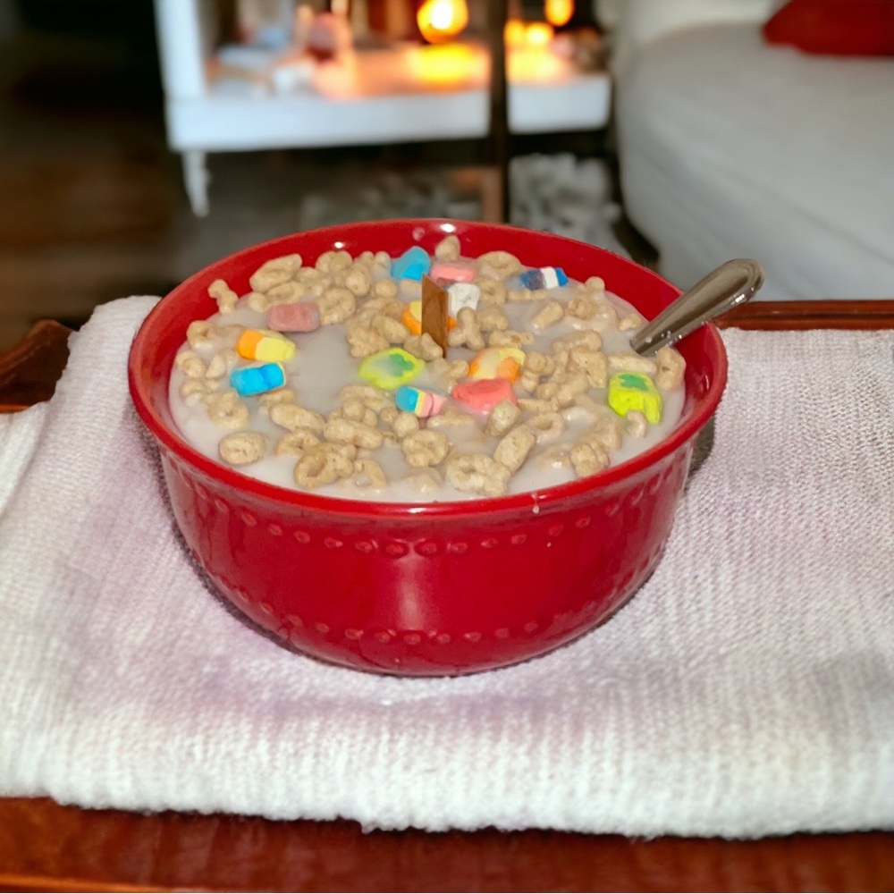 New! HP! ☆ Handmade Crackling Wick Novelty Cereal Bowl Candle • Vanilla Pear